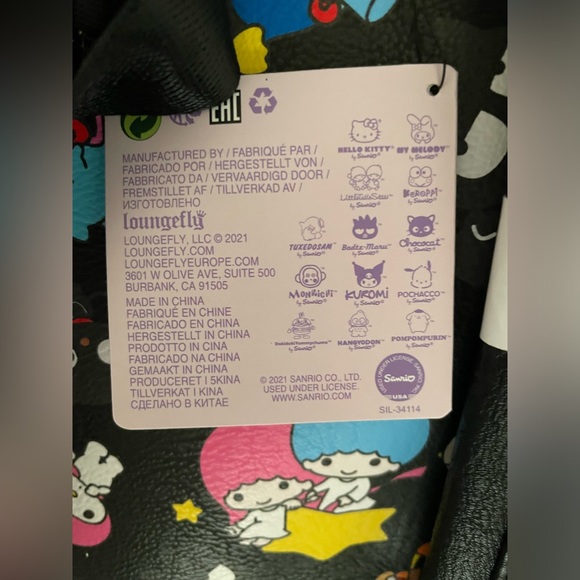 NWT Loungefly Sanrio Hello Kitty Backpack Black Multicolor - Picture 6 of 13